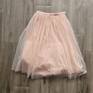 BHLDN Soft Pink A-Line Tulle Skirt
